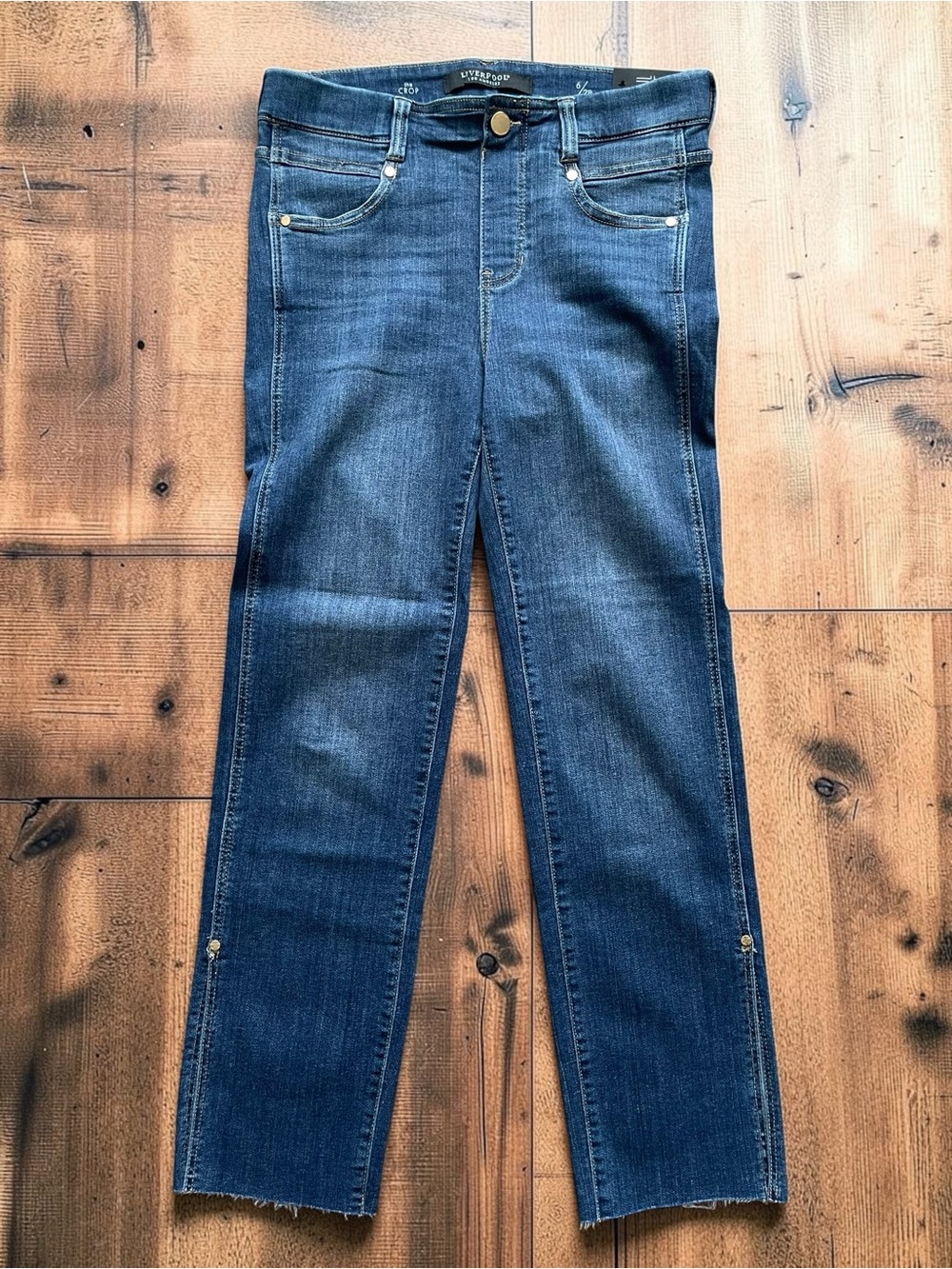 Liverpool Women’s “The Crop” Straight Leg Blue Jeans Size 6/28